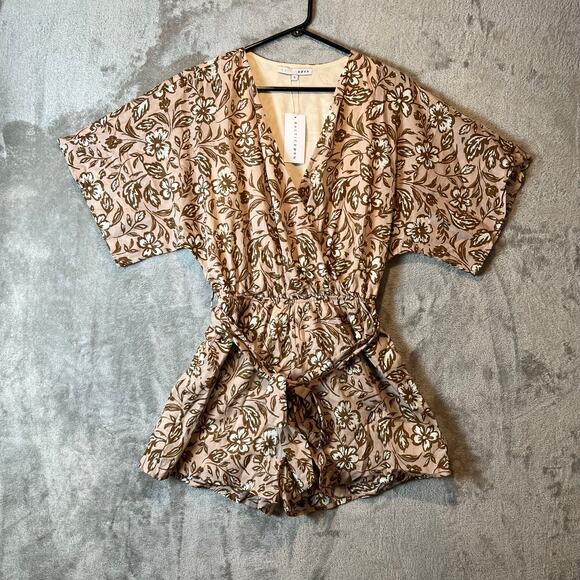 BALTIC BORN Connor Romper Taupe Floral Size‎ Small New - Picture 1 of 7